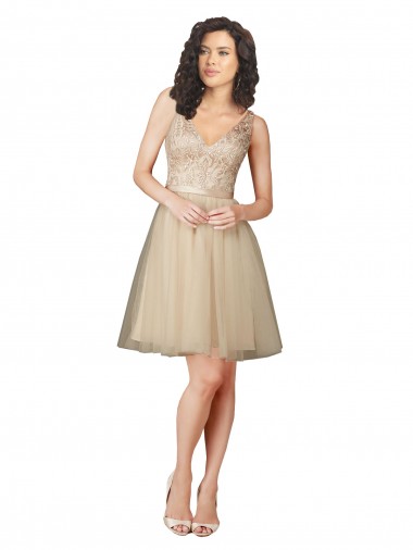 Best Tulle Bridesmaid Dress with Embroidery and Beading
