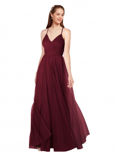 Best Beach-inspired Sweetheart Tulle Long Bridesmaid Dress